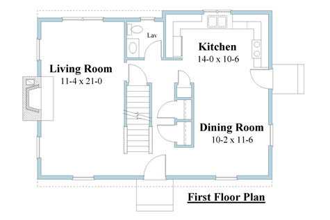 colonial home 1st floor plan